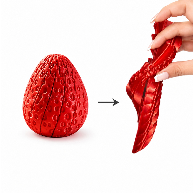 3D Printing Food - Twisted Strawberry Egg 3d Printed Twisty