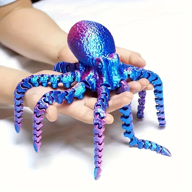 3D Printing Drawing - 3D Printed Octopus Figurine - Flexible