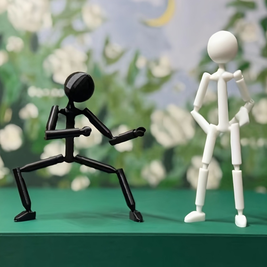 3D Printing Drawing - 3D Printed Articulated Sketch Mannequin Poseable