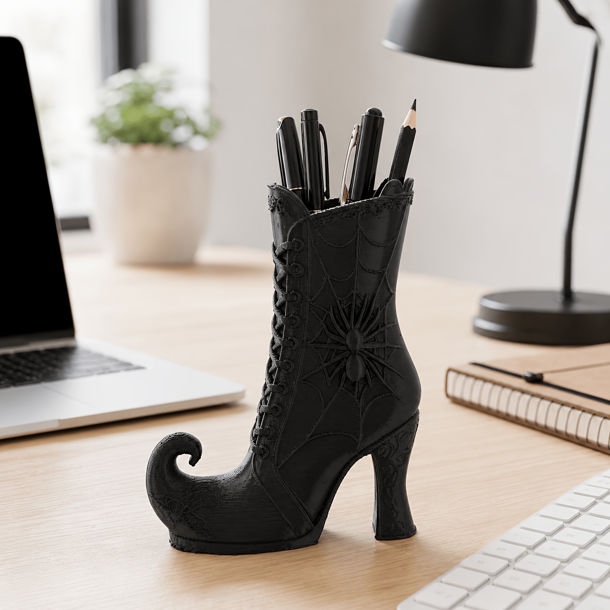 3D Printing Web - 3D‑Printed Gothic Witch Boot Pen Holder,