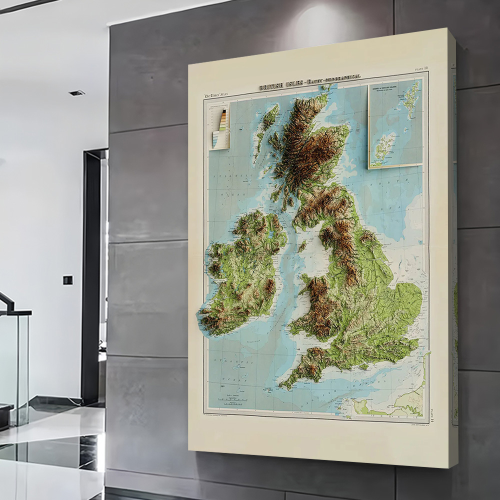 3D Relief Map of 1922 British  - đánh giá và giá 3D Printing Wall