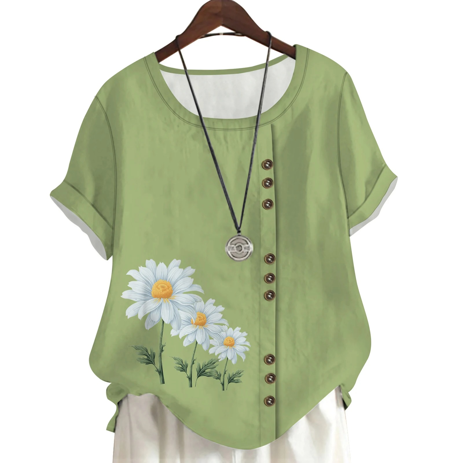 CLOOCL Daisy Floral Women T-sh - đánh giá và giá 3D Printing Drawing