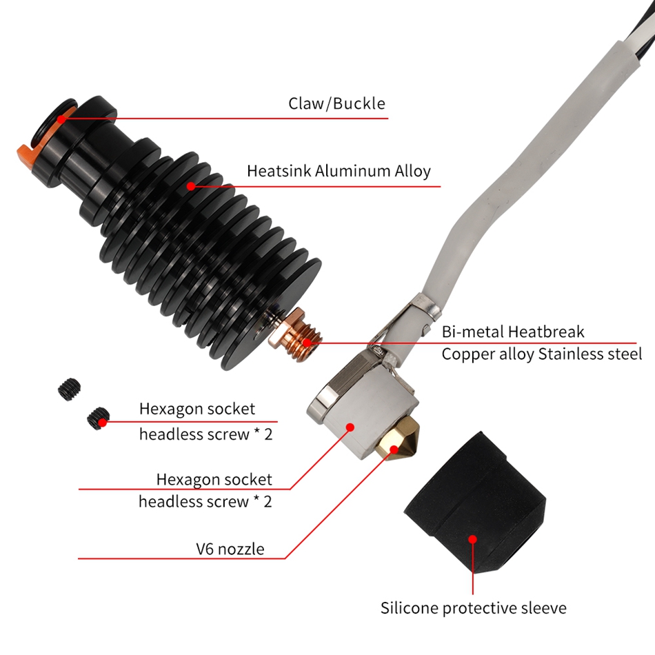 Hotend V6 Ceramic Heating Core - đánh giá và giá Ender 3 Upgrade Kit